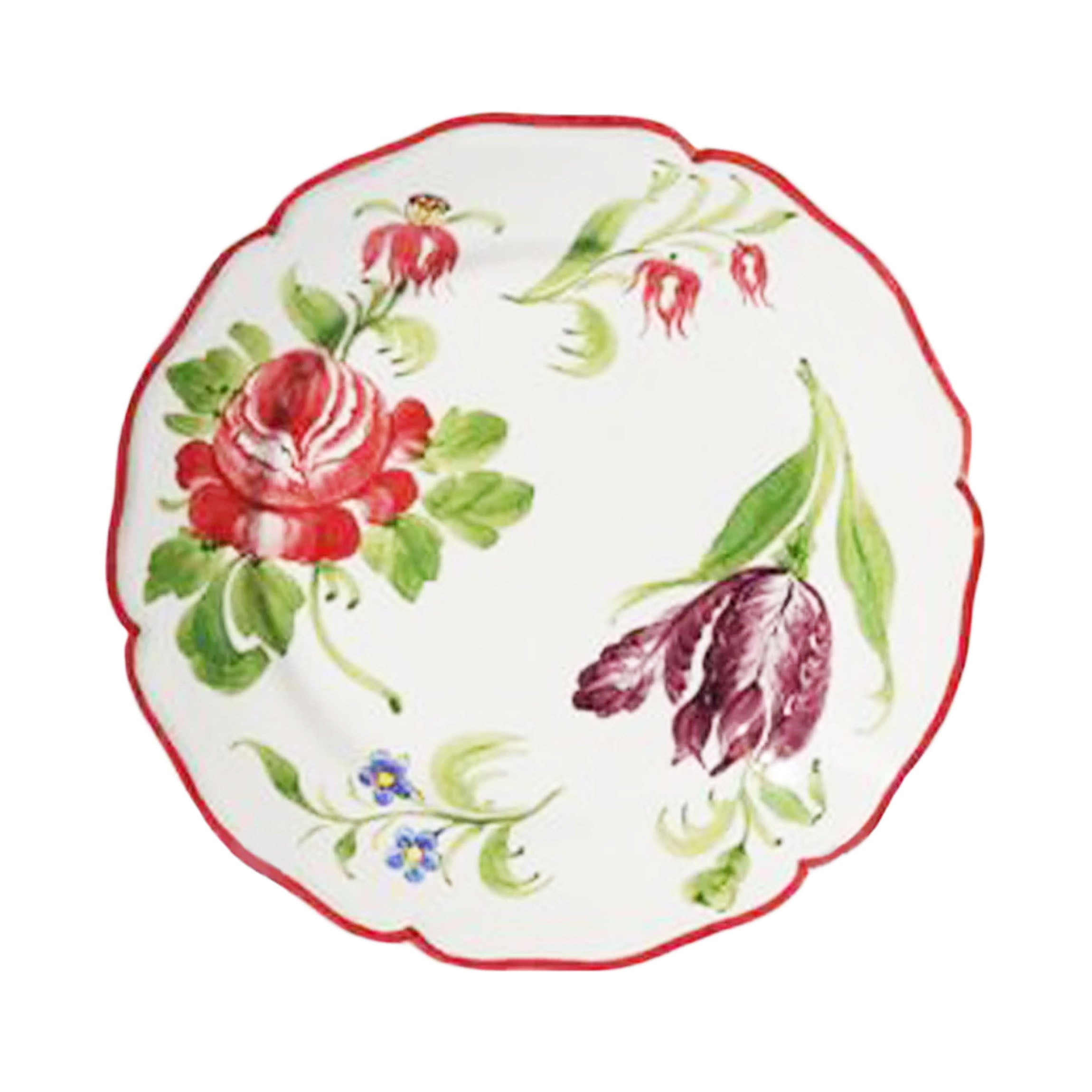 Rose and Tulip Dinner Plates in Multi, Set of 6