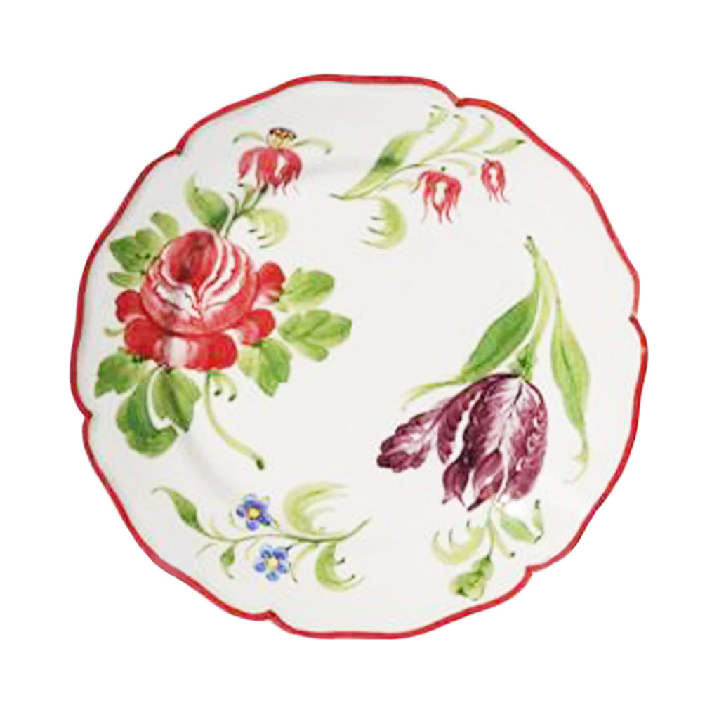 Rose and Tulip Dinner Plates in Multi, Set of 6