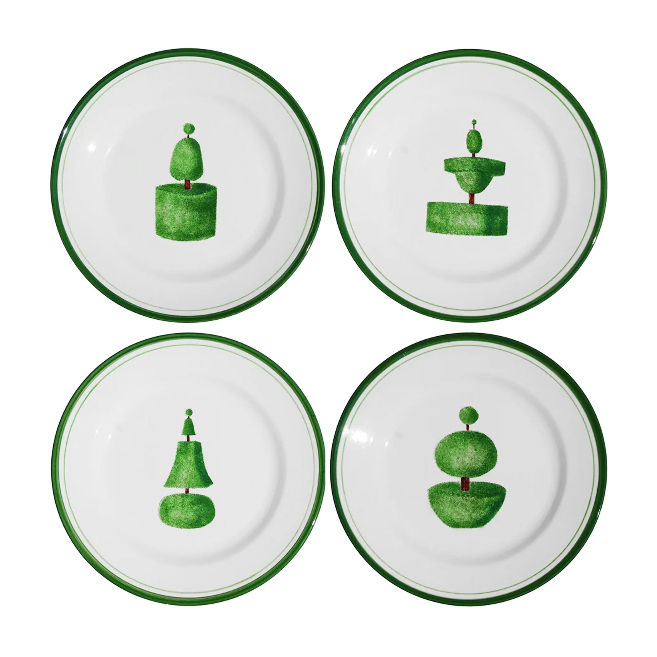 Topiary Dinner Plates in Multi, Set of 4