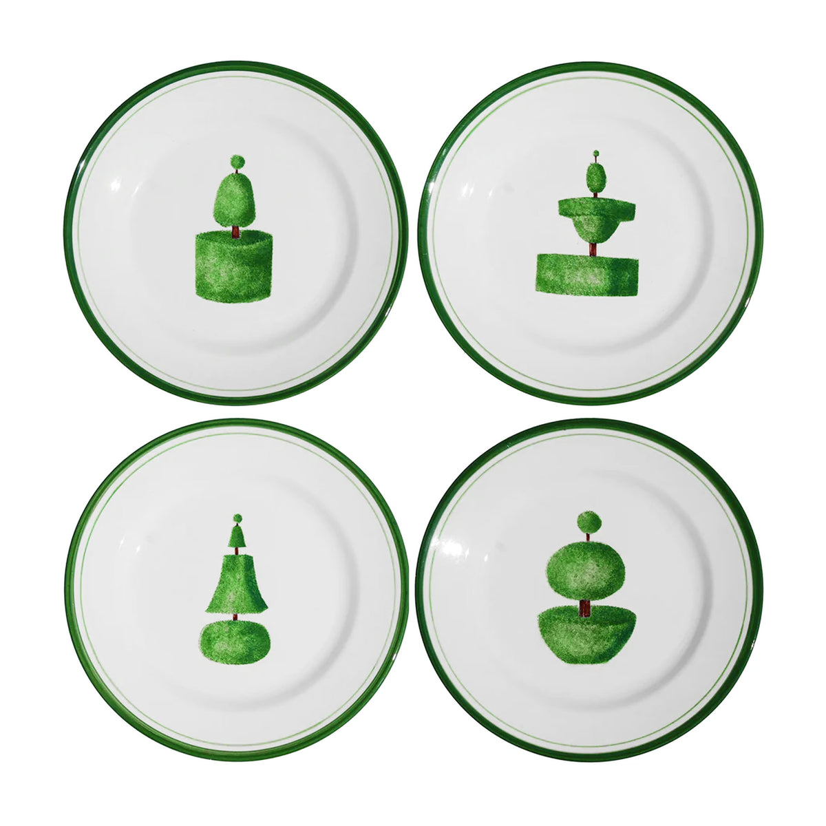 Topiary Dinner Plates in Multi, Set of 4