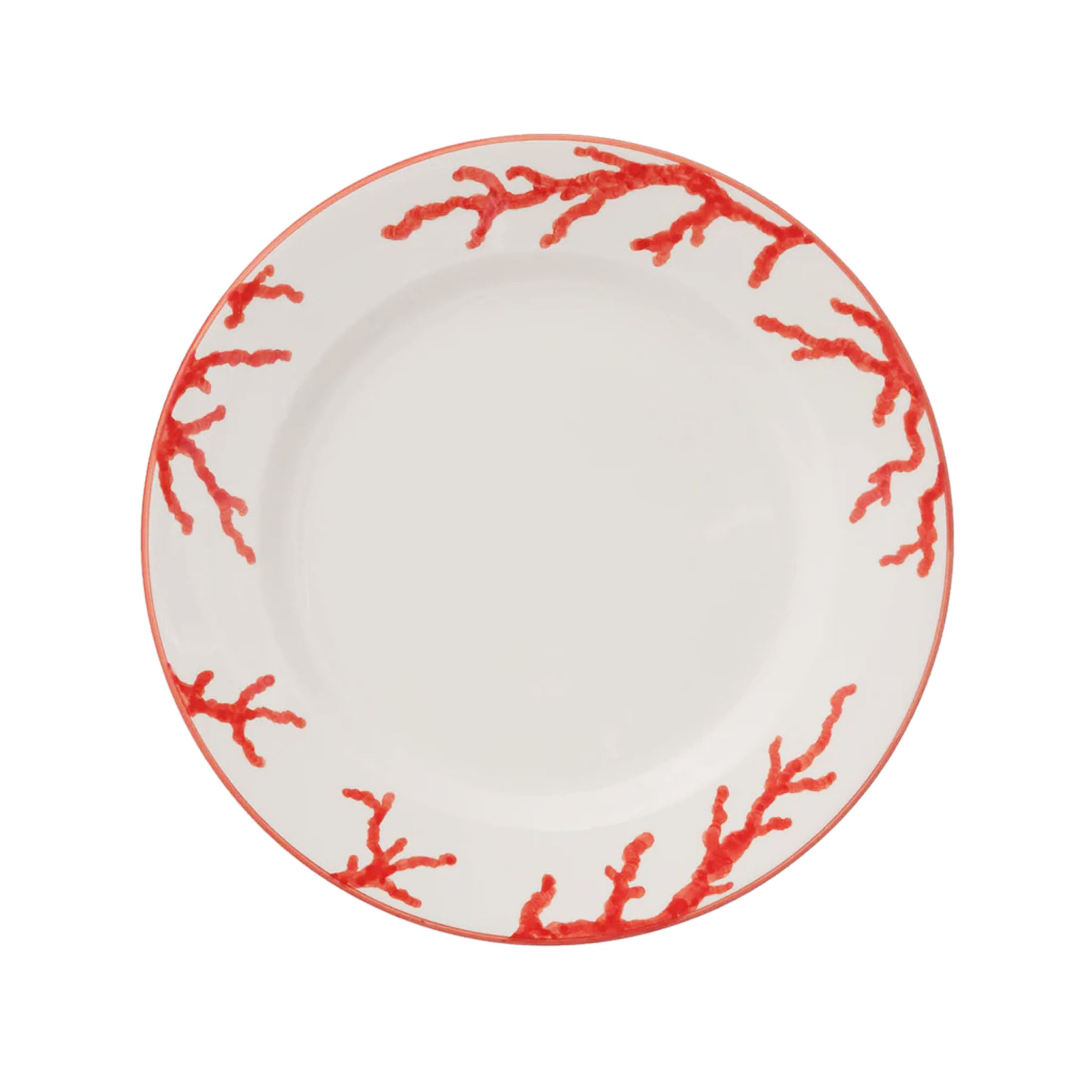 Coral Dessert Plates in Red, Set of 6