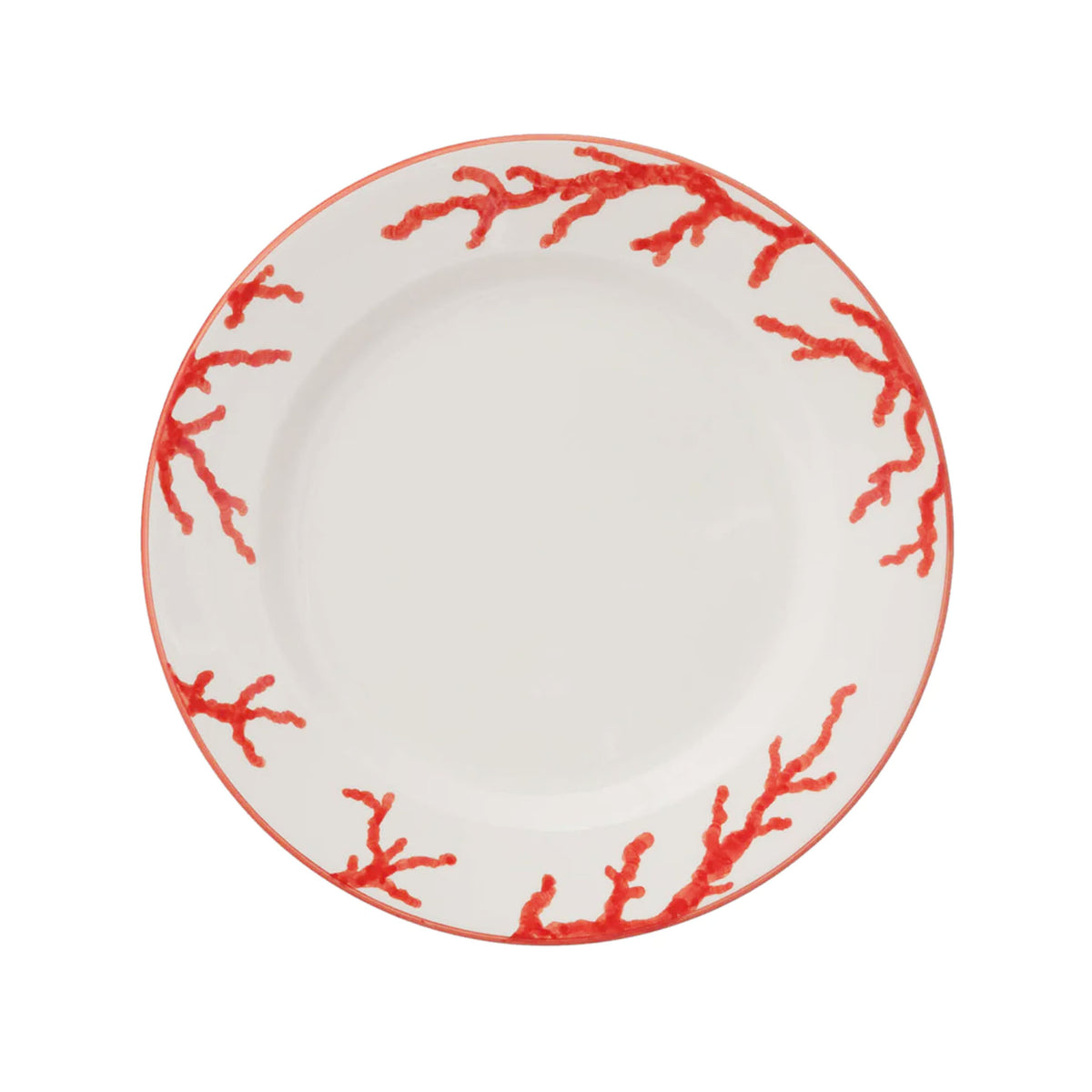 Coral Dessert Plates in Red, Set of 6
