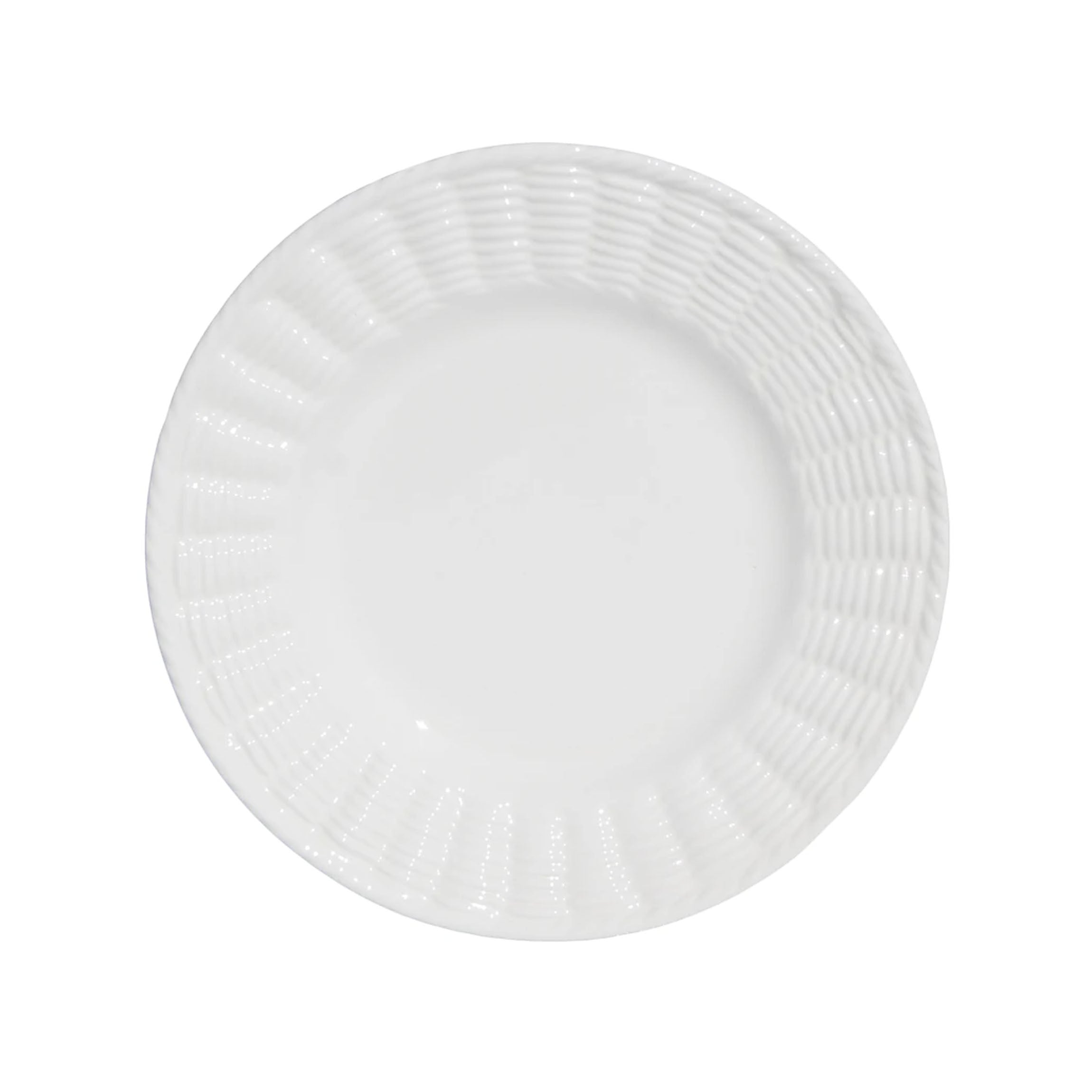 Whicker Dessert Plates in White, Set of 6