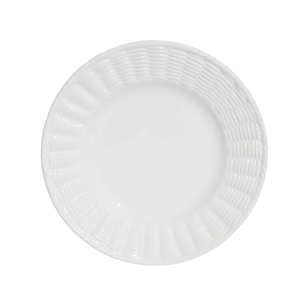 Whicker Dessert Plates in White, Set of 6