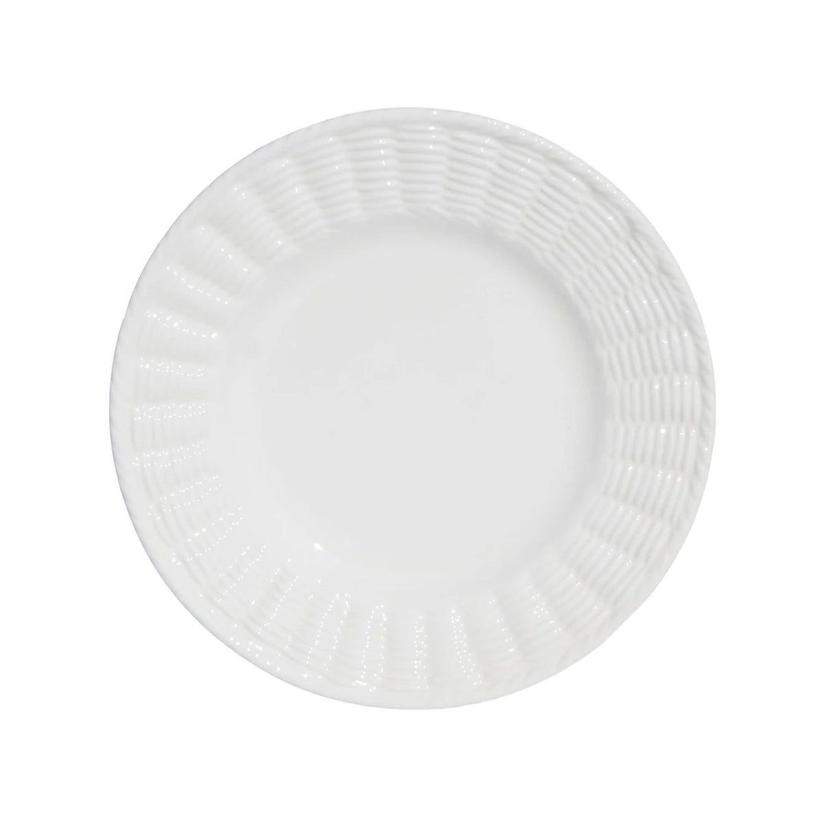 Whicker Dessert Plates in White, Set of 6