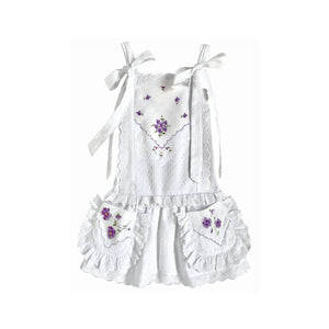 Heirloom Handkerchief Drop-Waist Dress in Dainty Purple Flowers, 6Y