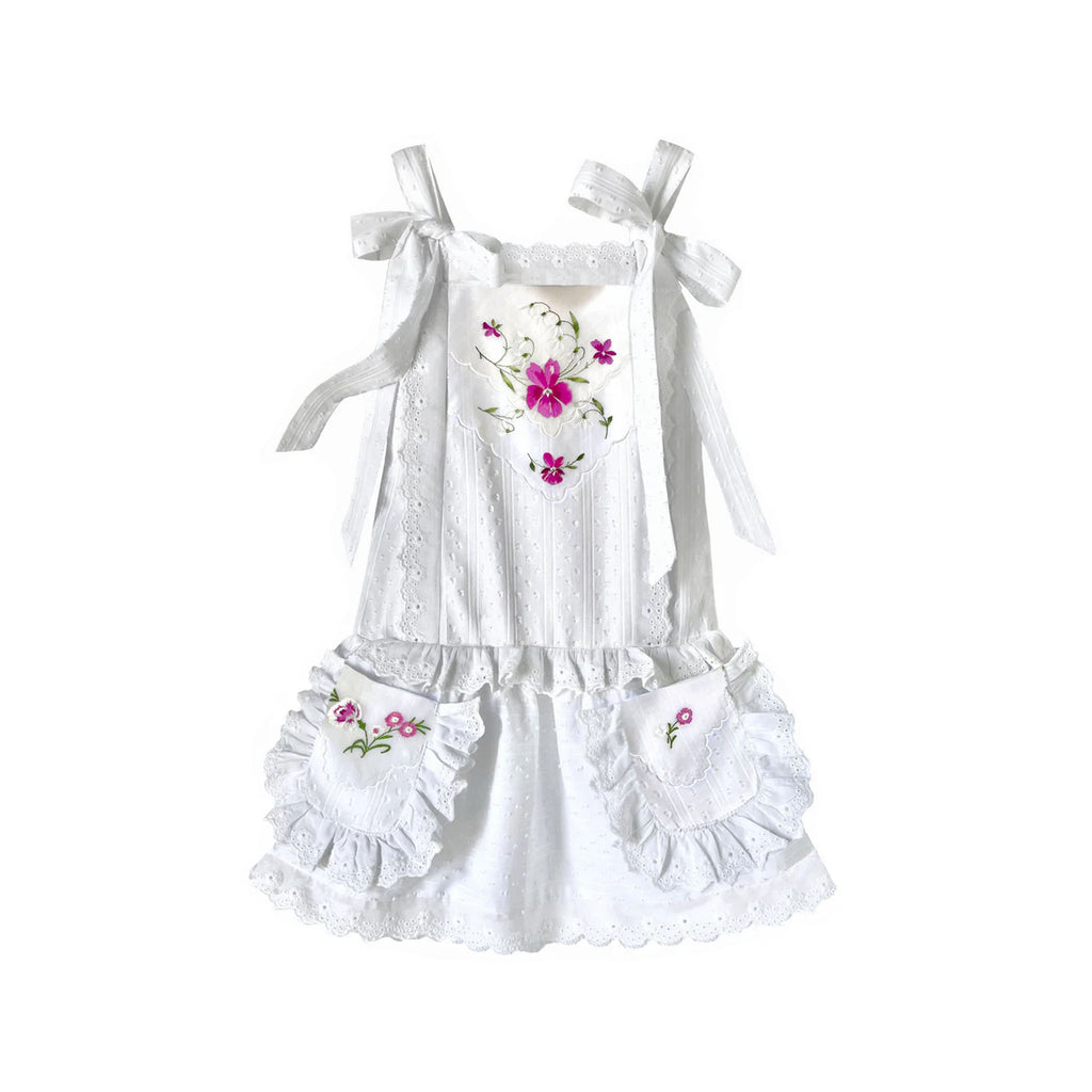 Heirloom Handkerchief Drop-Waist Dress in Persian Violets & Snowdrops, 4T