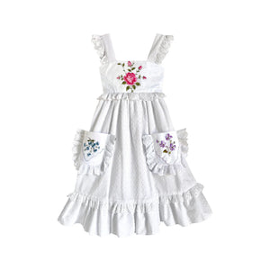 Heirloom Handkerchief Dress in Multicolored Flower Garden, 8Y