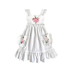 Heirloom Handkerchief Dress in Pink Hydrangeas & Butterflies, 6Y