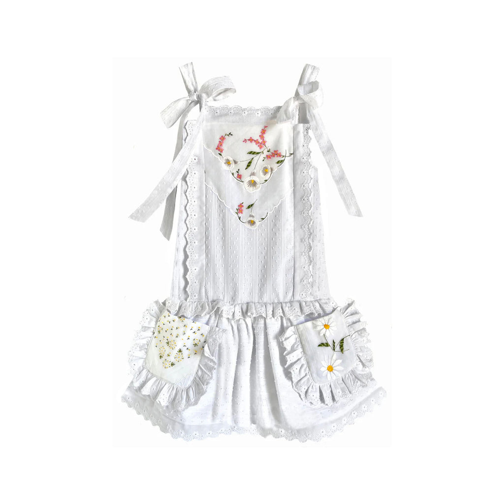 Heirloom Handkerchief Drop-Waist Dress in Calla Lilies & Daisies, 8Y