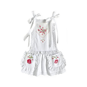 Heirloom Handkerchief Drop-Waist Dress in Pink & Red Roses, 6Y