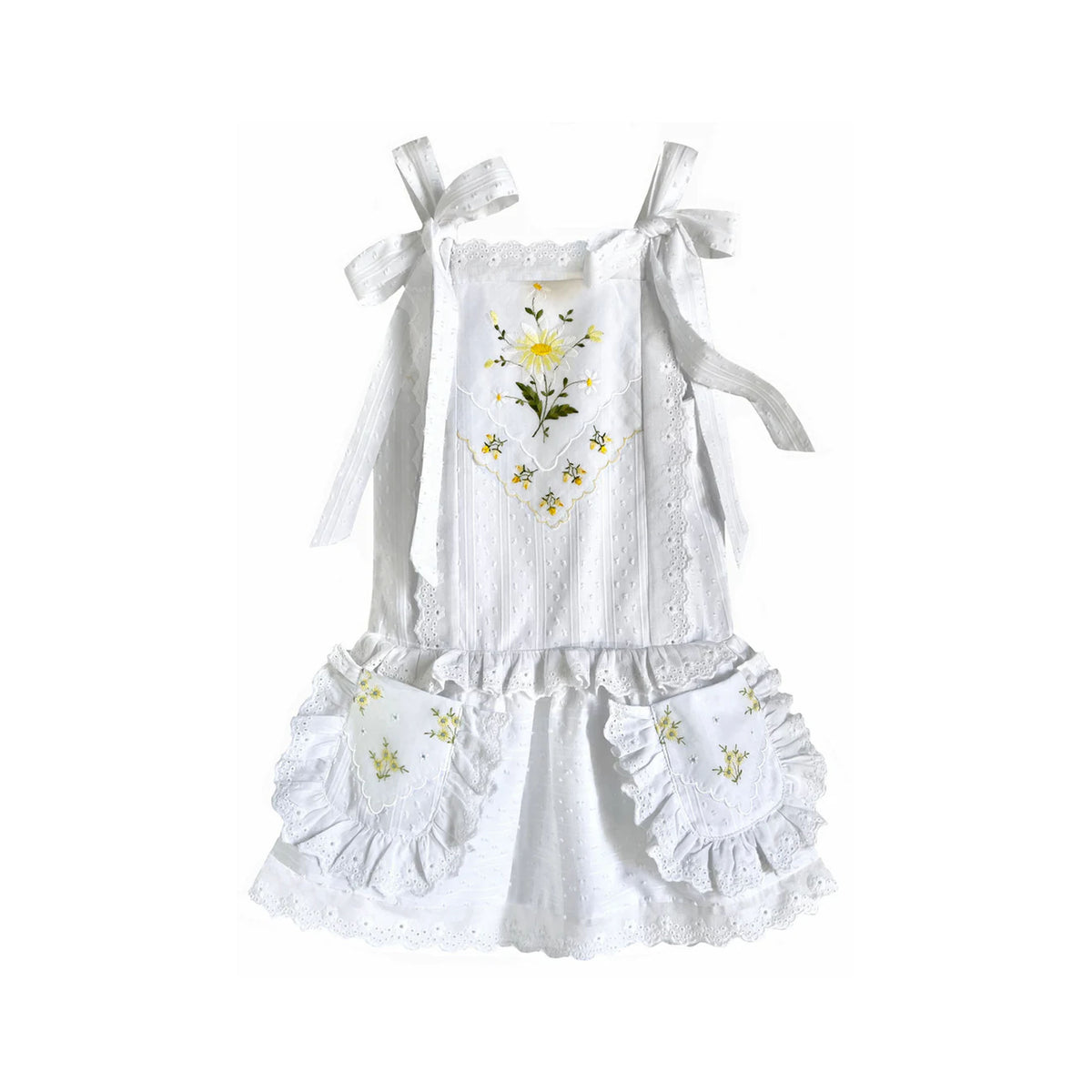 Heirloom Handkerchief Drop-Waist Dress in Sunshine Daisies, 4T