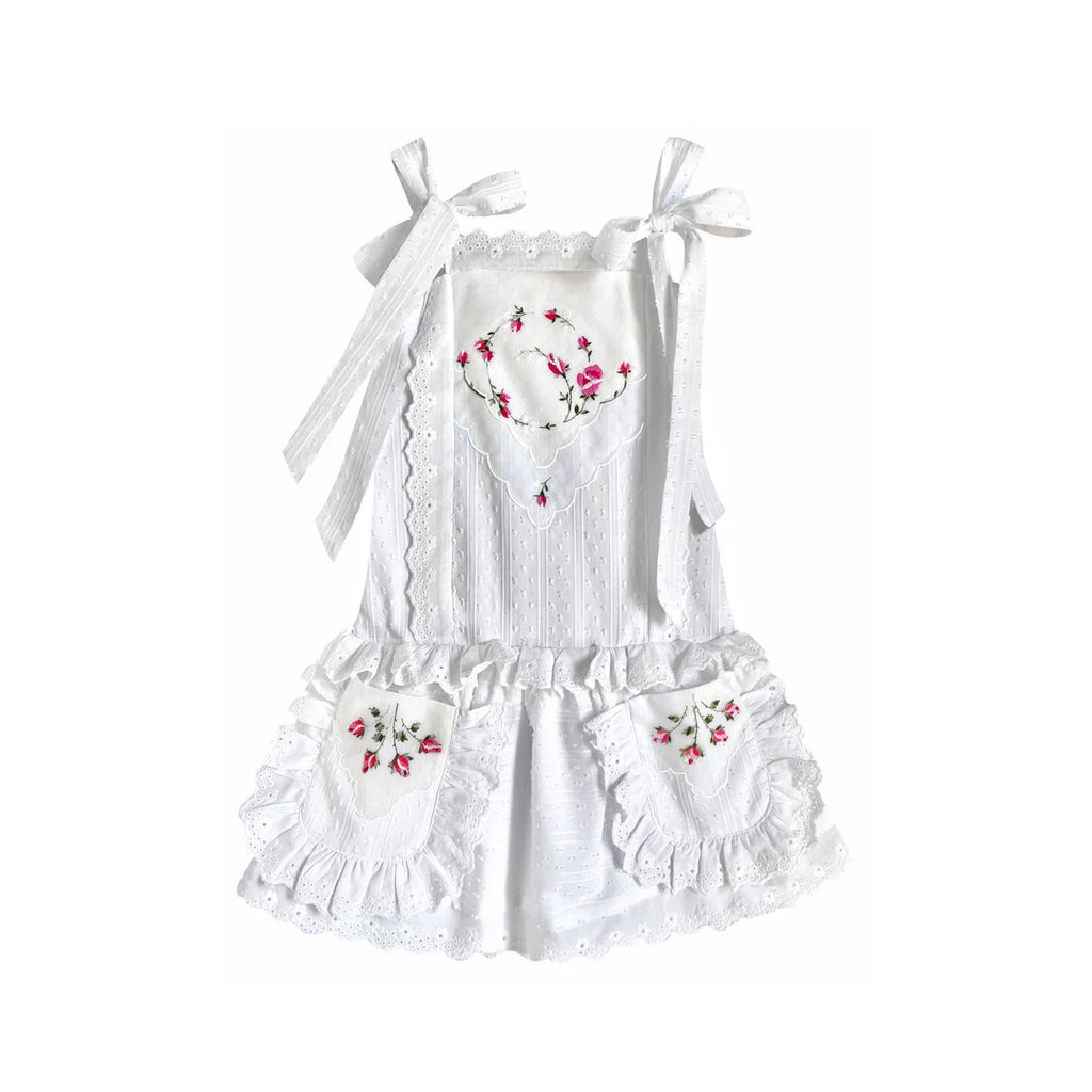 Heirloom Handkerchief Drop-Waist Dress in Swirling Pink Rosebuds, 4T