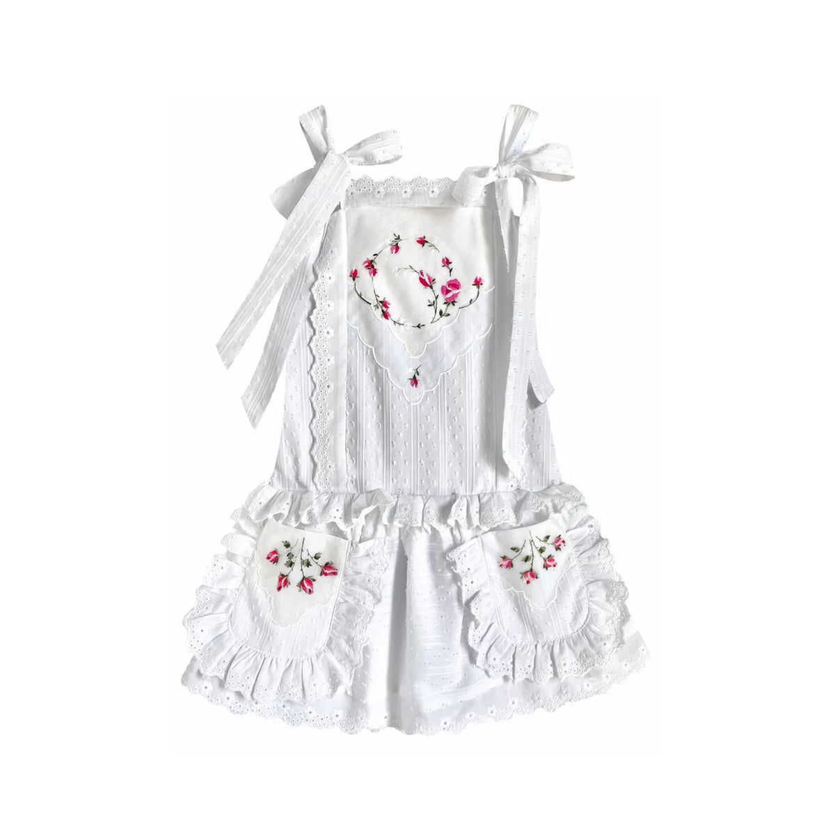 Heirloom Handkerchief Drop-Waist Dress in Swirling Pink Rosebuds, 4T