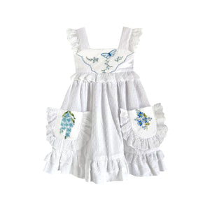 Heirloom Handkerchief Dress in Floating Blue Butterfly, 2T