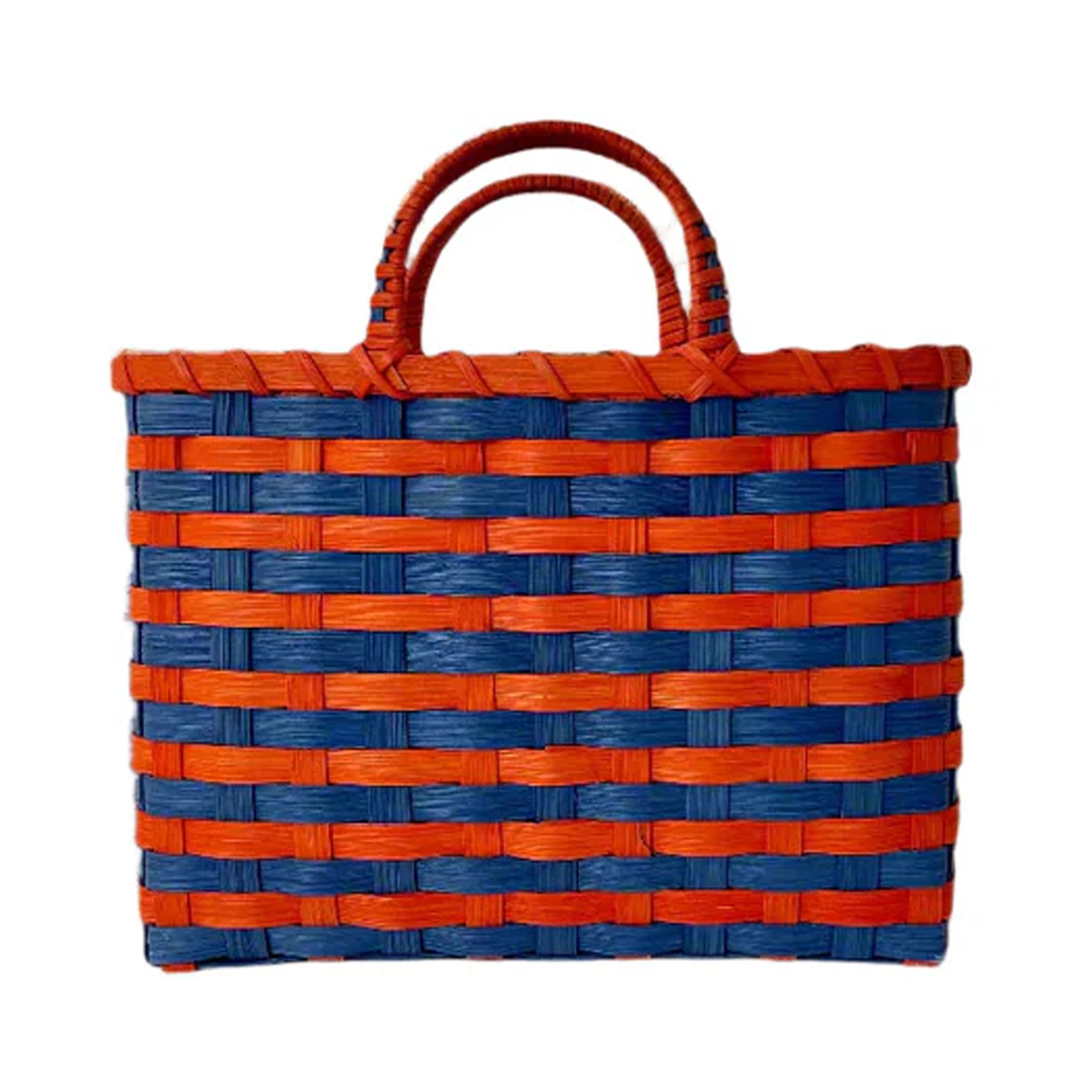 Retro-Travel Tote in Royal Blue & Tiger Lily