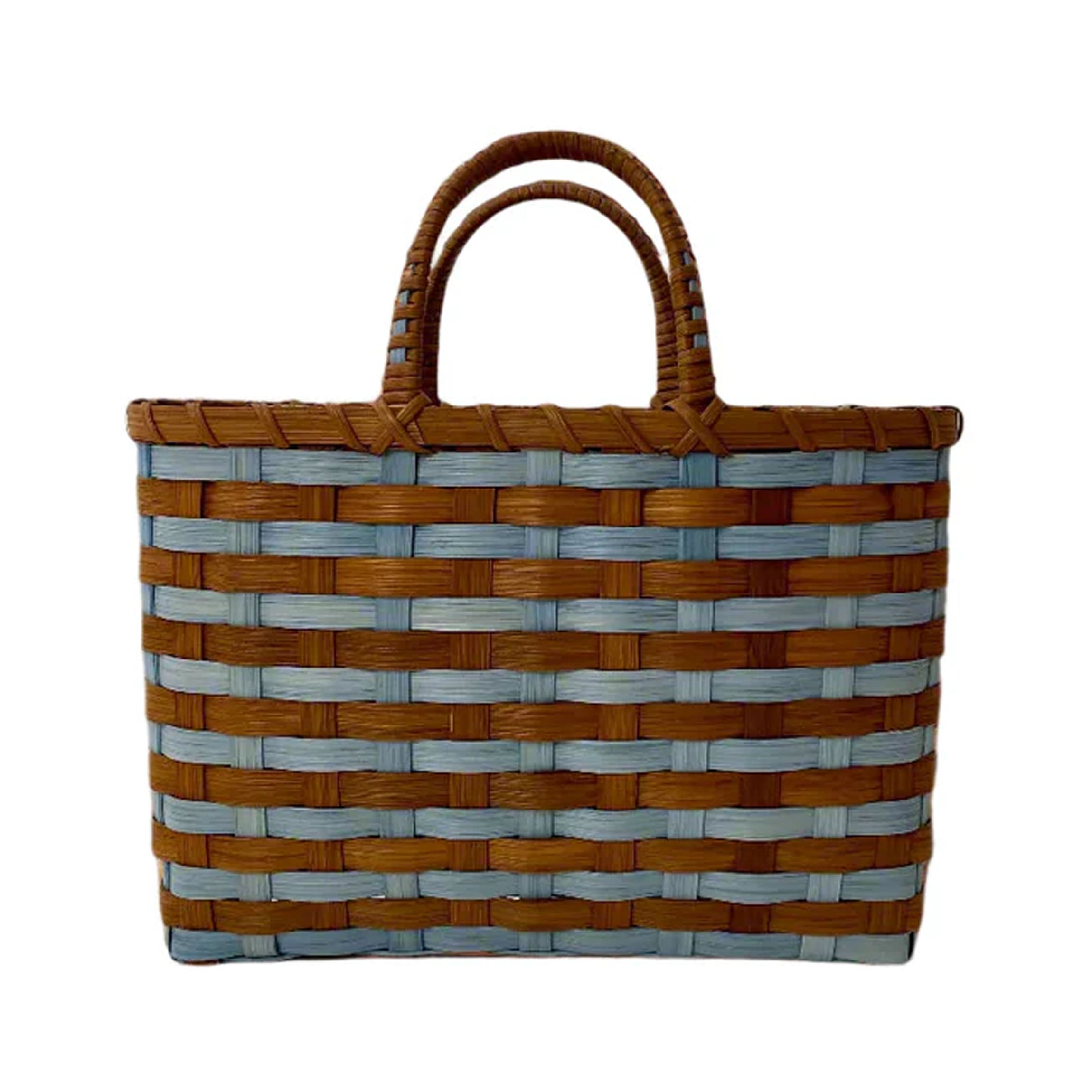 Retro-Travel Tote in Vintage Blue & Brown