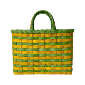 Retro-Travel Tote in Chartreuse & Golden Yellow