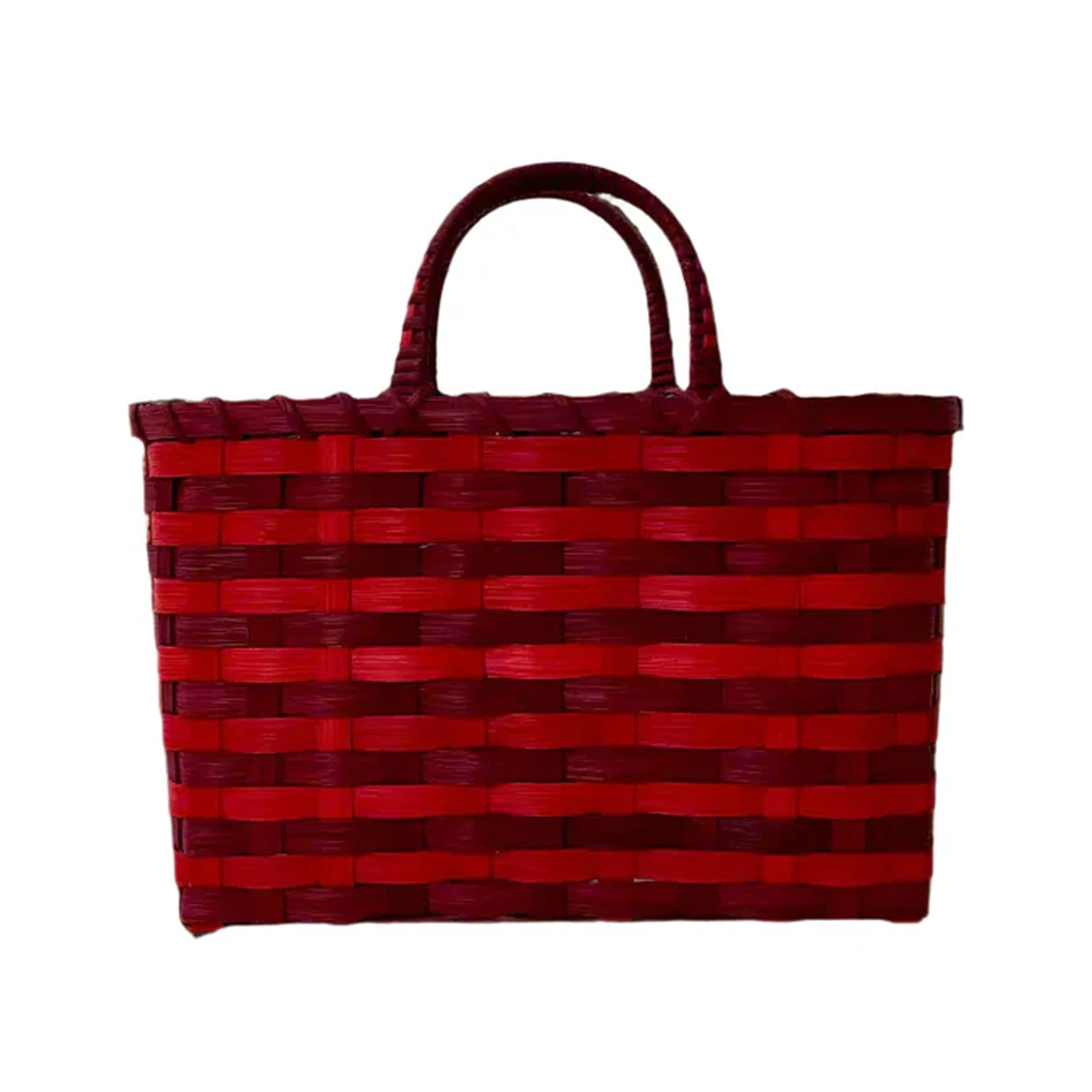 Retro-Travel Tote in Maroon & Red