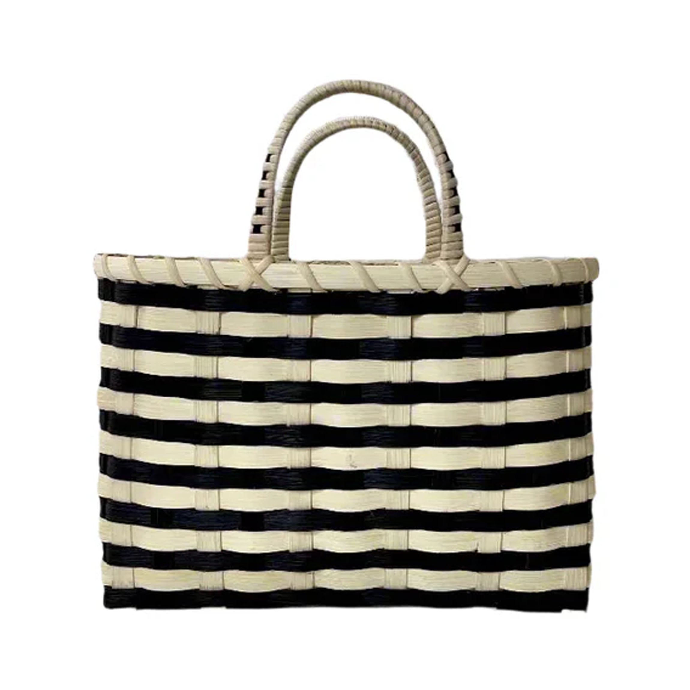 Retro-Travel Tote in Black & Natural