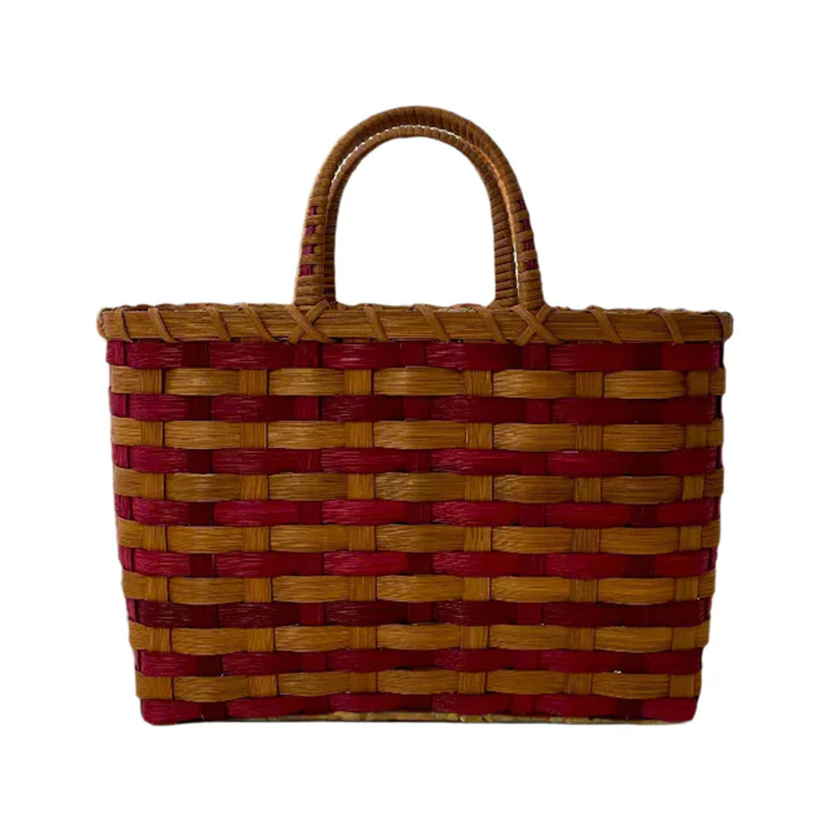 Retro-Travel Tote in Burgundy & Brown