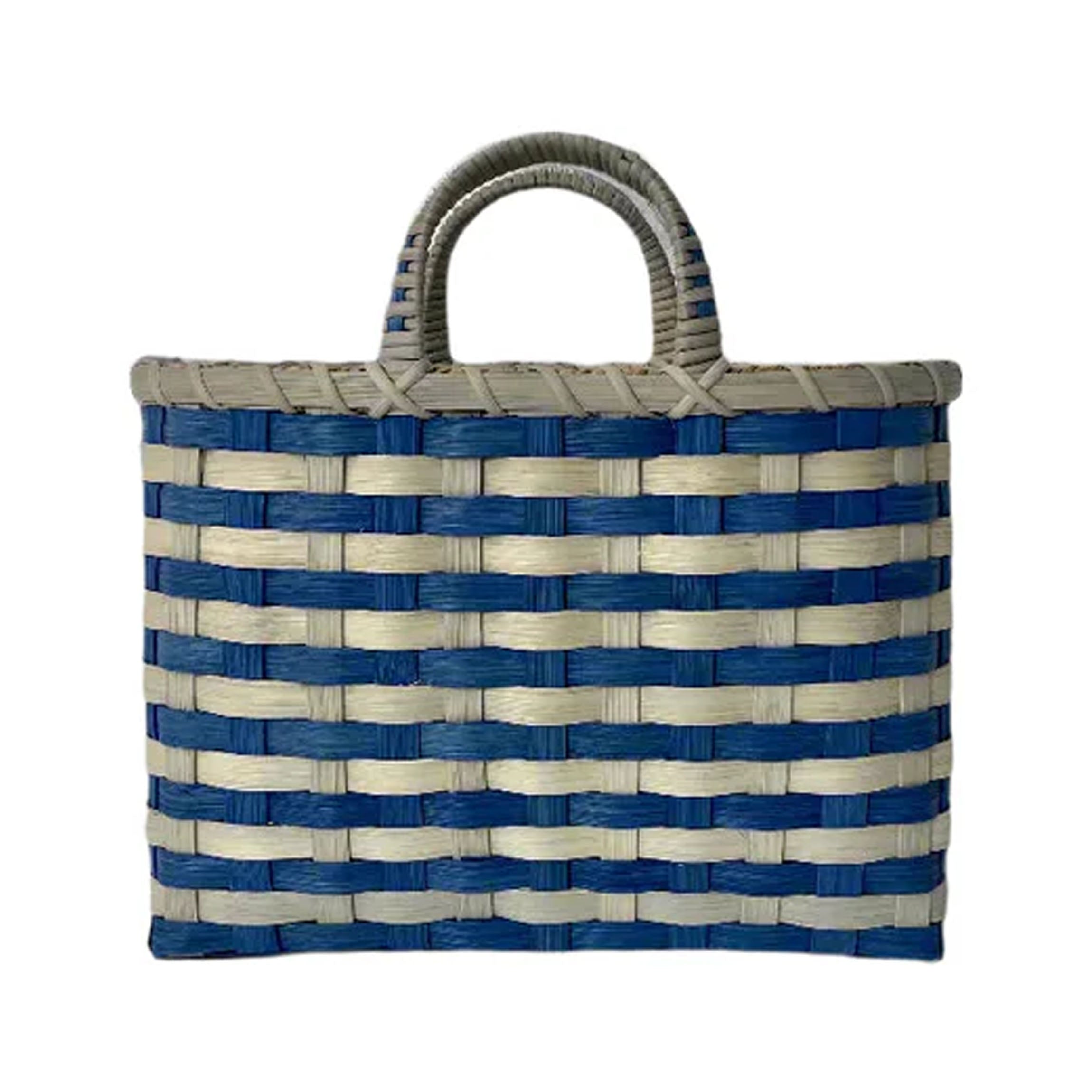Retro-Travel Tote in Royal Blue & Grey