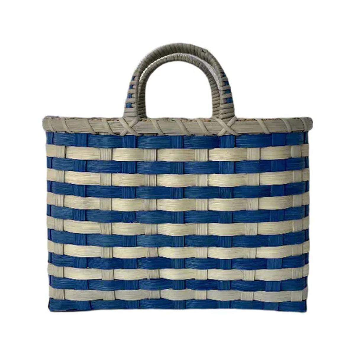 Retro-Travel Tote in Royal Blue & Grey
