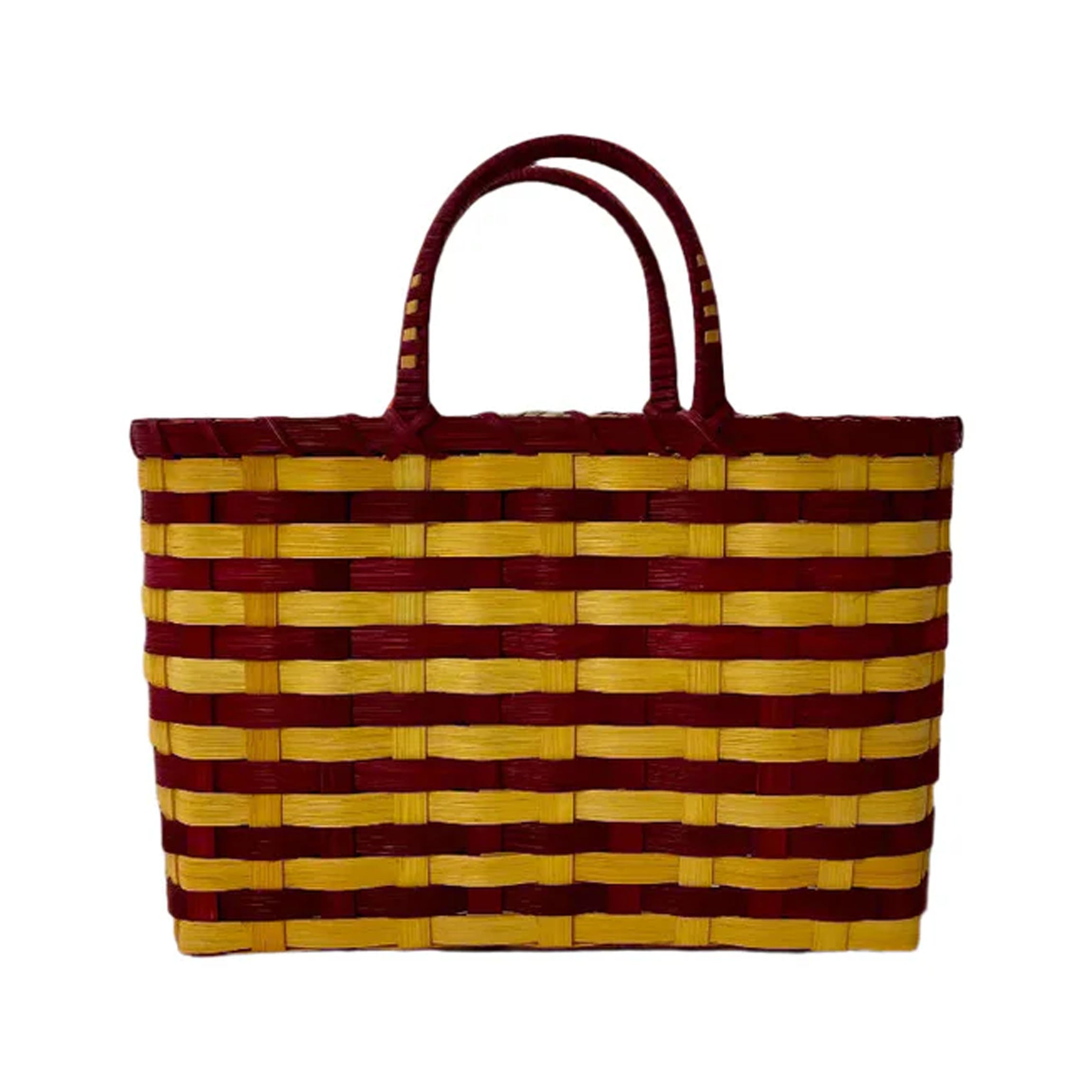 Retro-Travel Tote in Maroon & Yellow