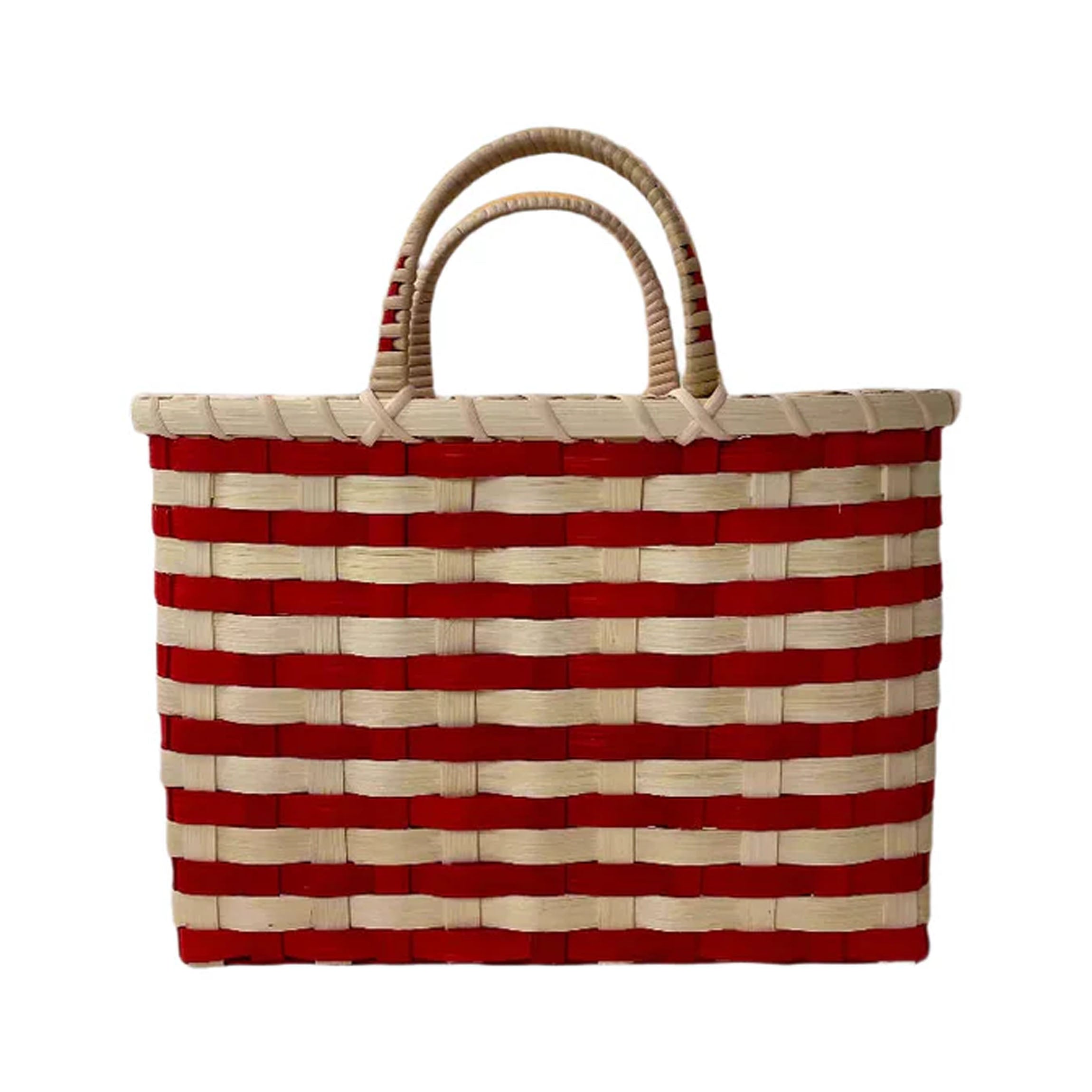 Retro-Travel Tote in Red & Natural