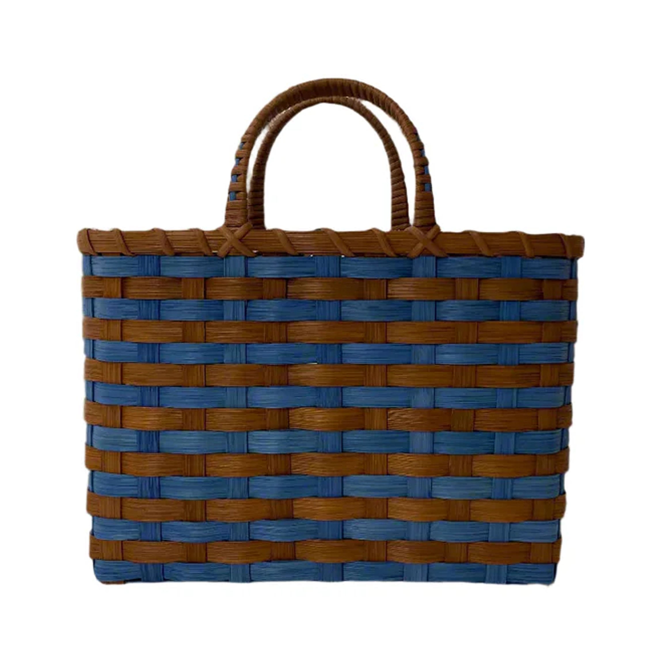 Retro-Travel Tote in Blue & Brown