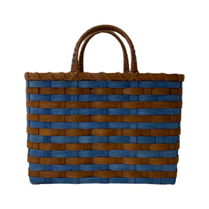 Retro-Travel Tote in Blue & Brown