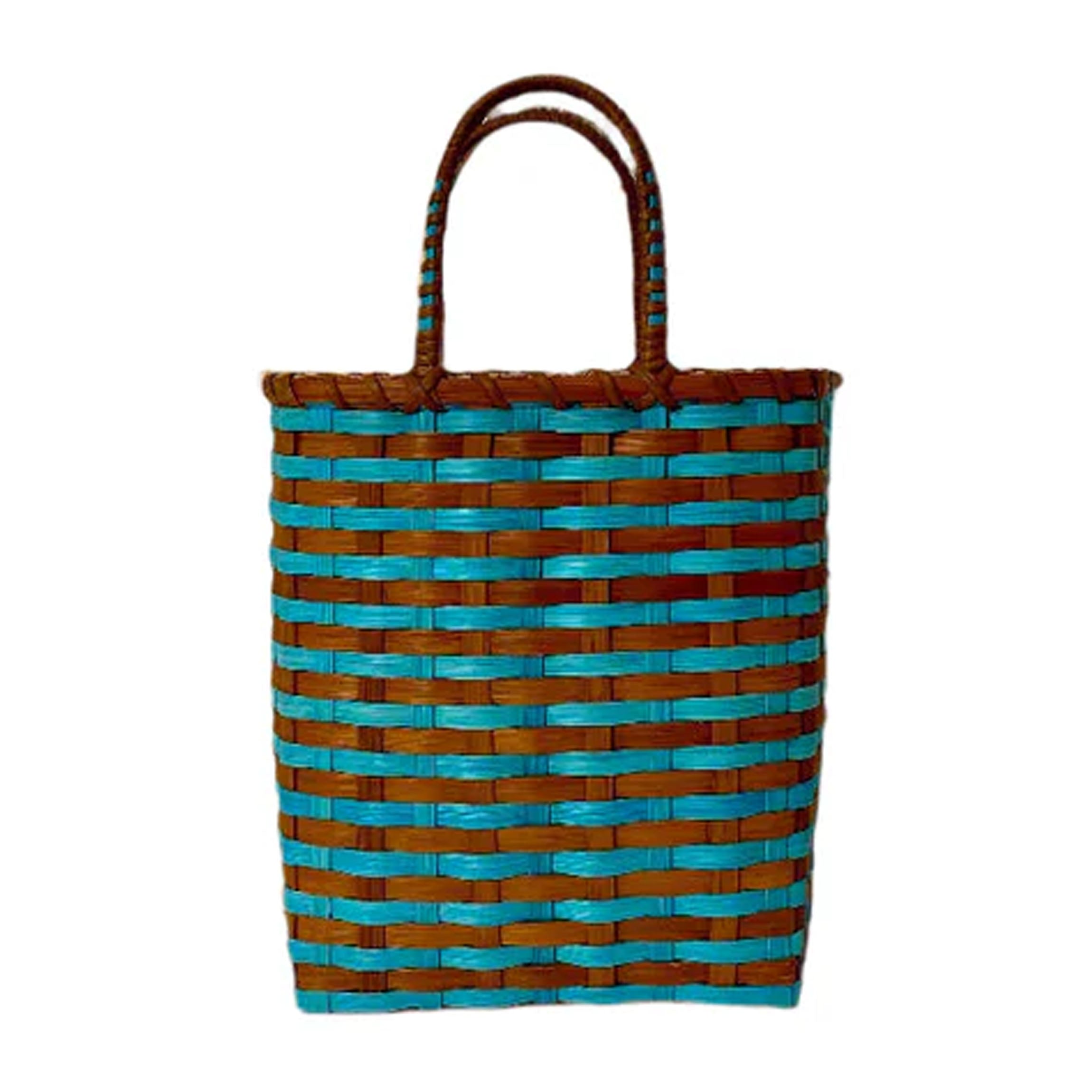 Retro-Travel Bucket in Sea Glass & Rust