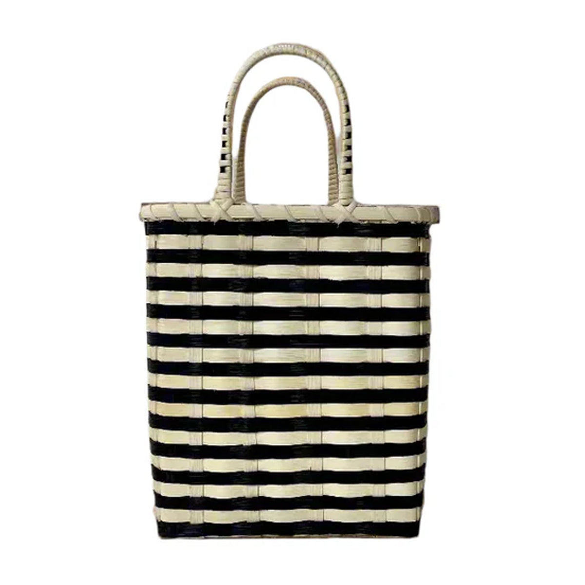 Retro-Travel Bucket in Black & Natural