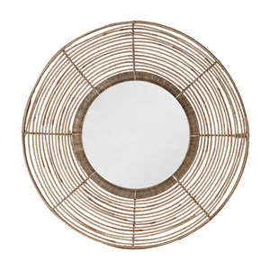 Beehive Jute Round Mirror