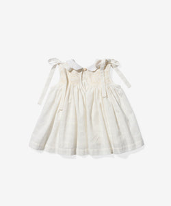 Olive Baby Dress in Cream Windowpane