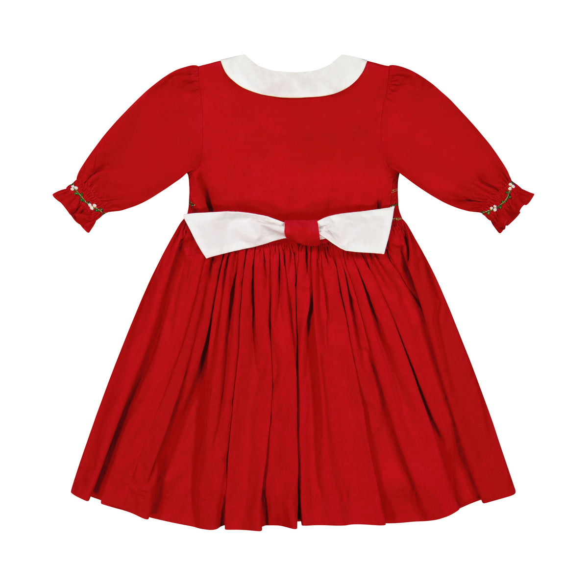 Olympe Red Holiday Smocked Dress