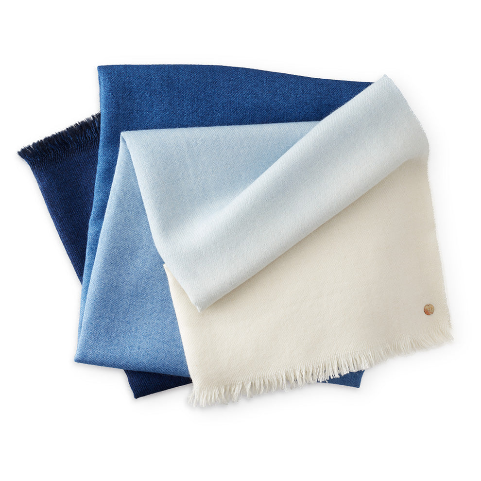 Ombré Ink Blue Baby Alpaca Throw Blanket Blanket Peru