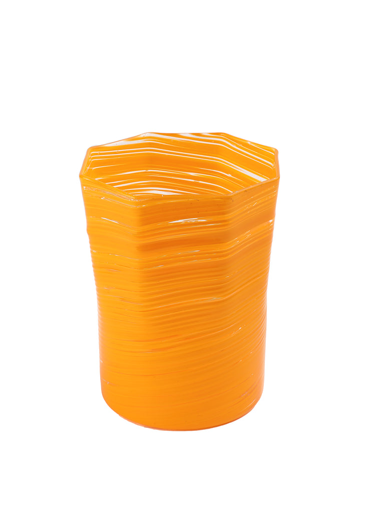Short Hand Blown Tumbler in Corn, Set of 6
