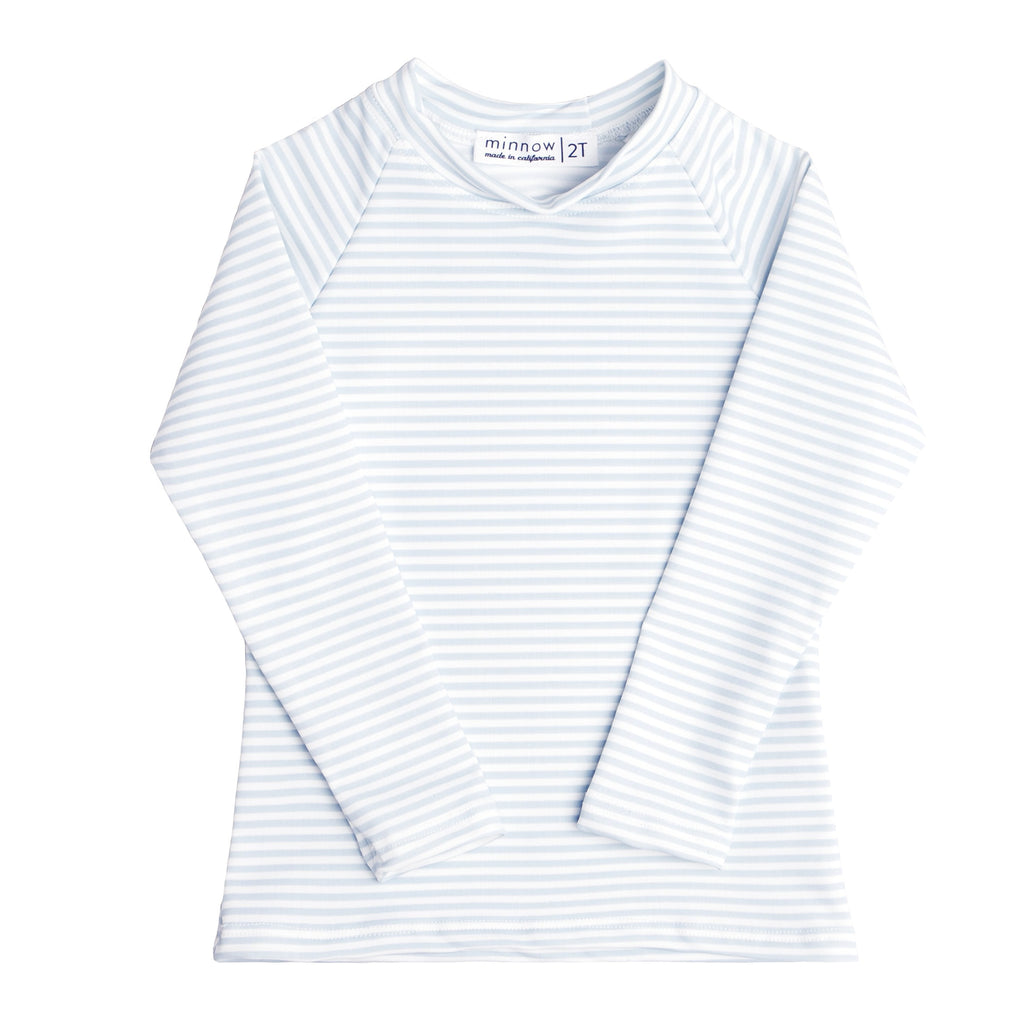 Unisex Rashguard in Powder Blue Stripe