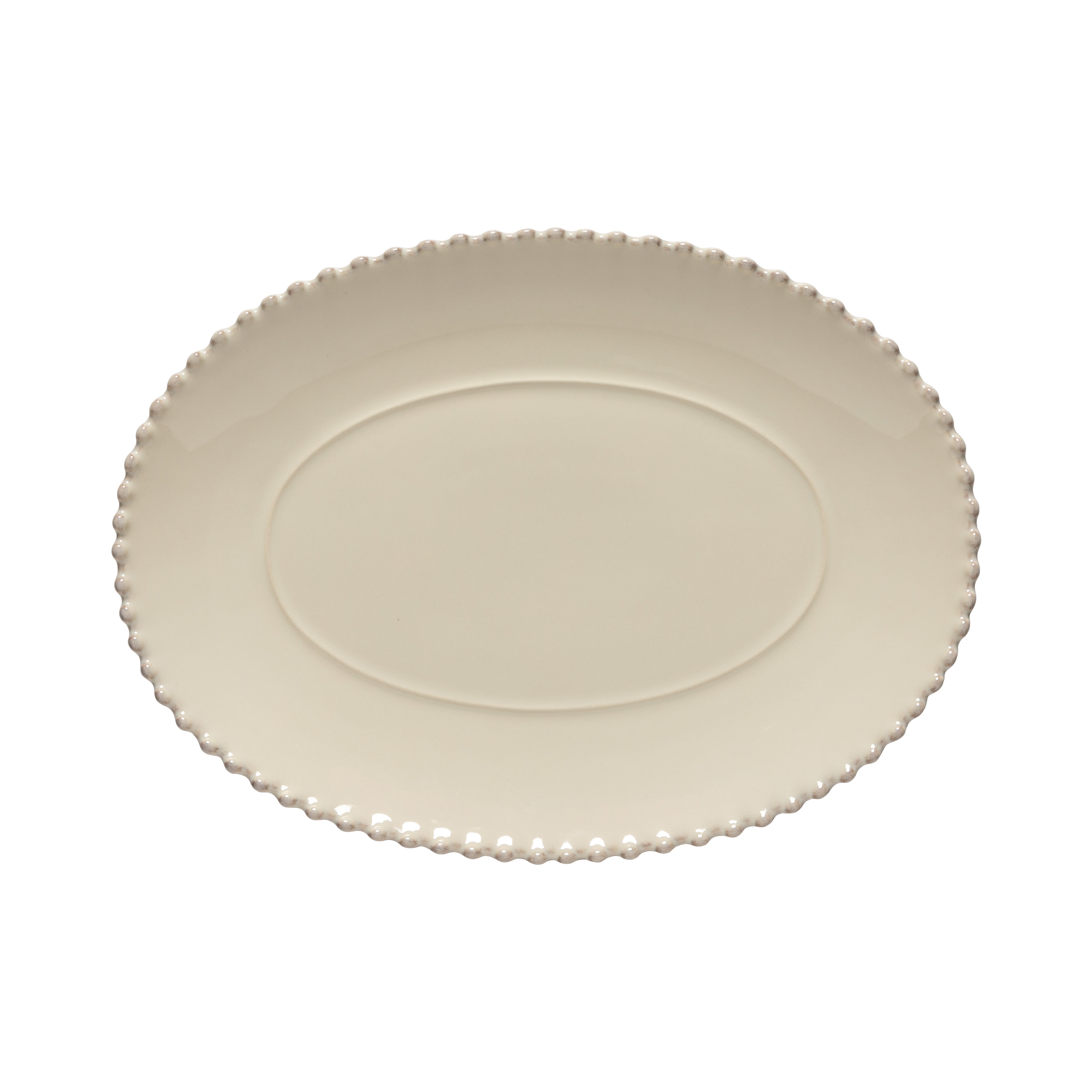 Pearl Collection Oval Platter 14" in Cream