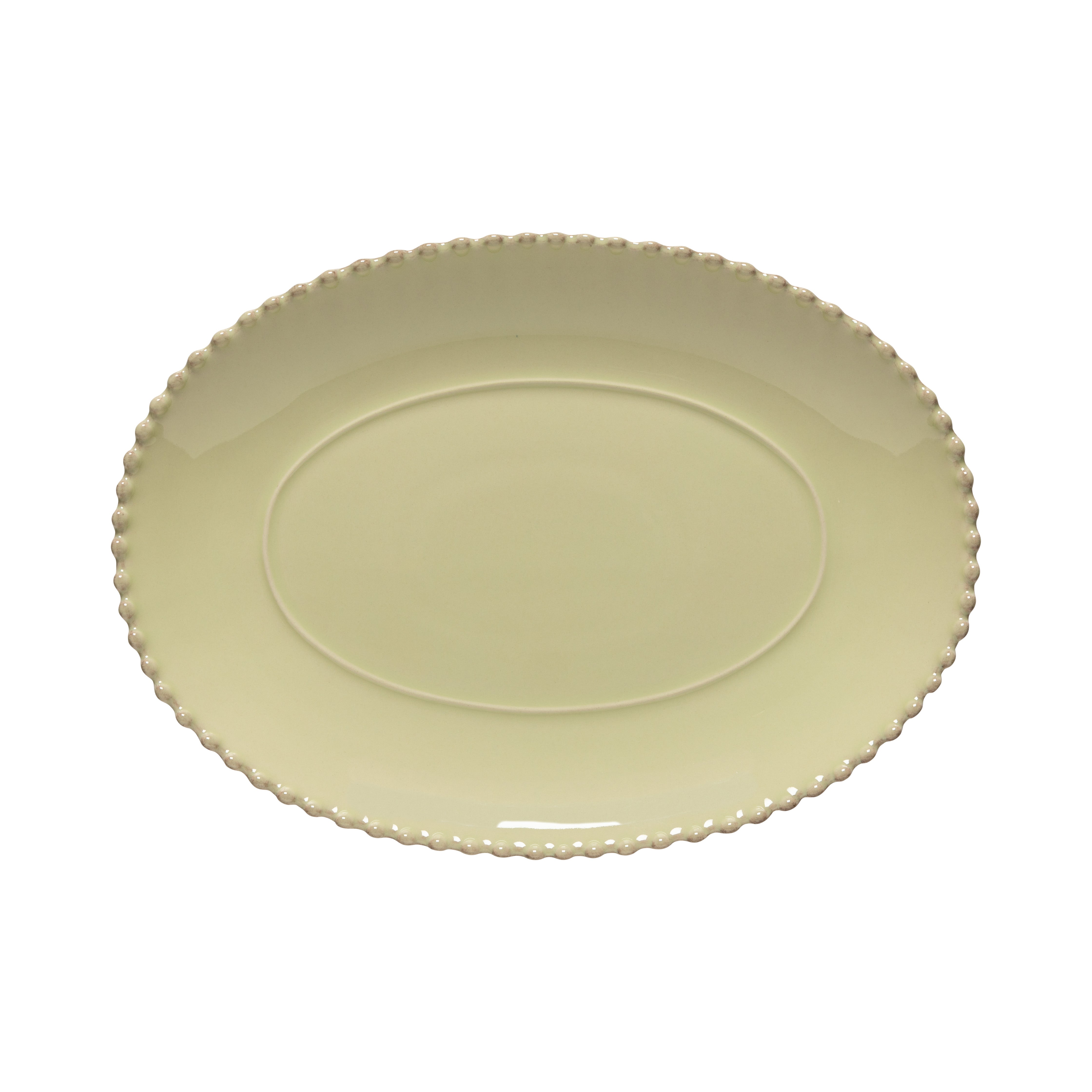 Pearl Collection Oval Platter 14" in Lilly Green