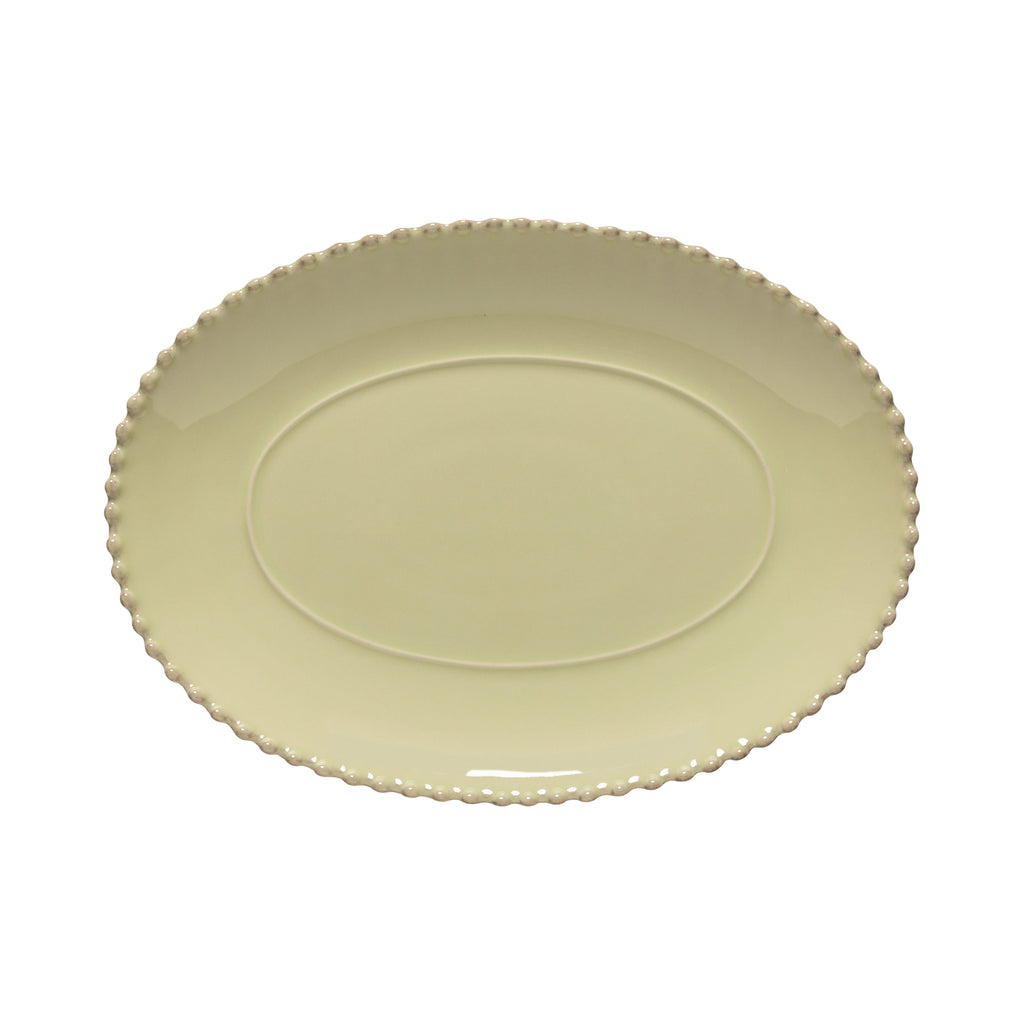 Pearl Collection Oval Platter 14" in Lilly Green