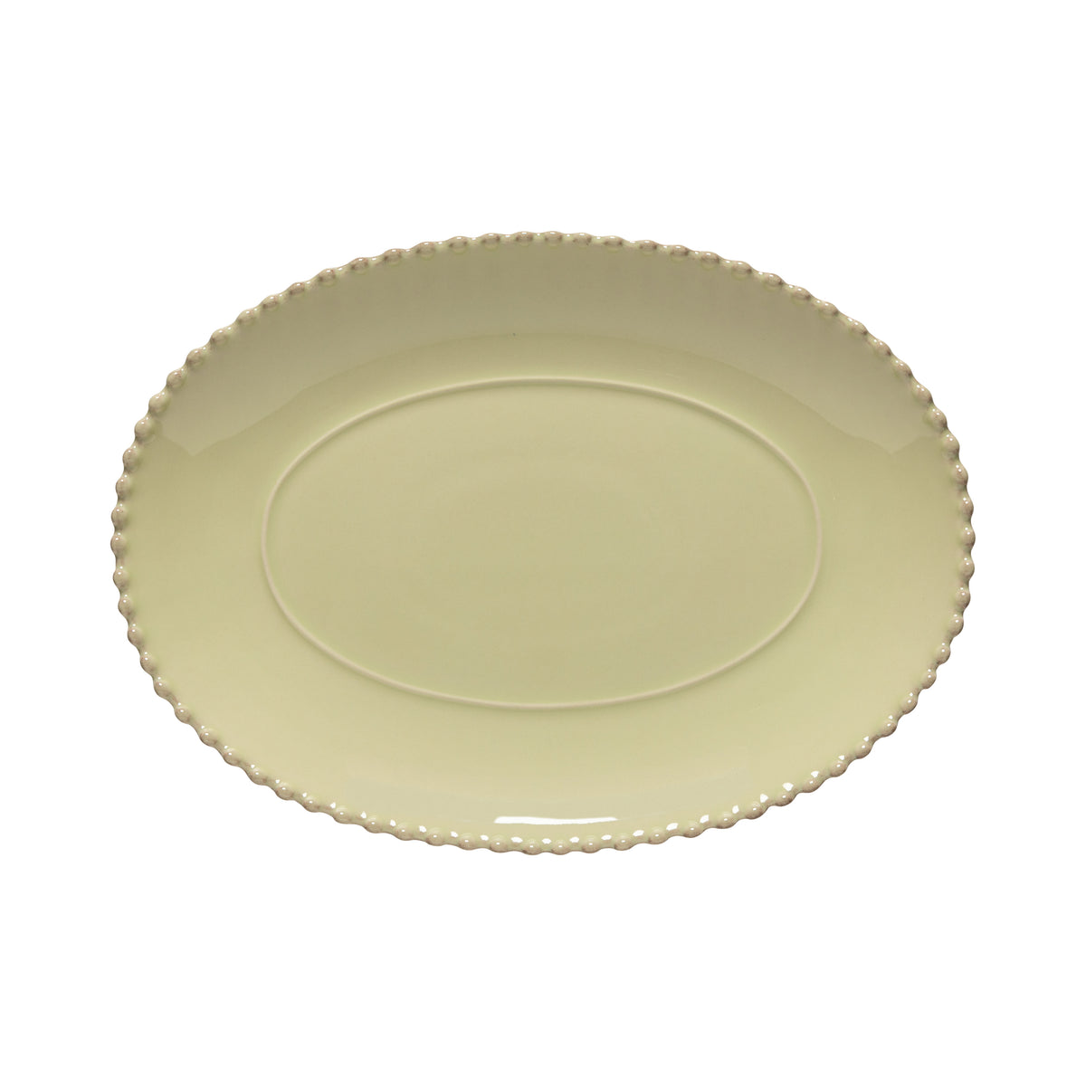 Pearl Collection Oval Platter 14" in Lilly Green