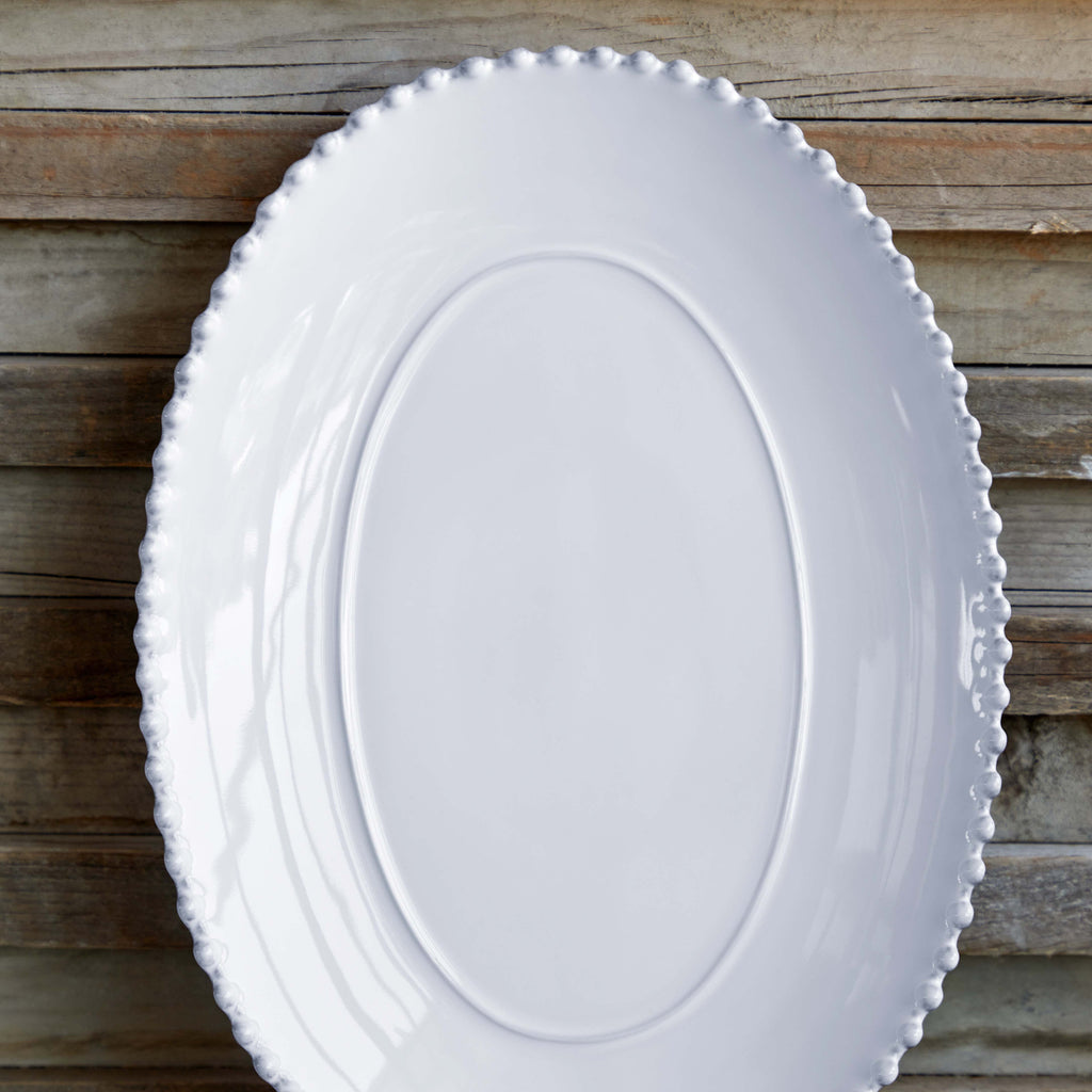 Pearl Collection Oval Platter 16" in White