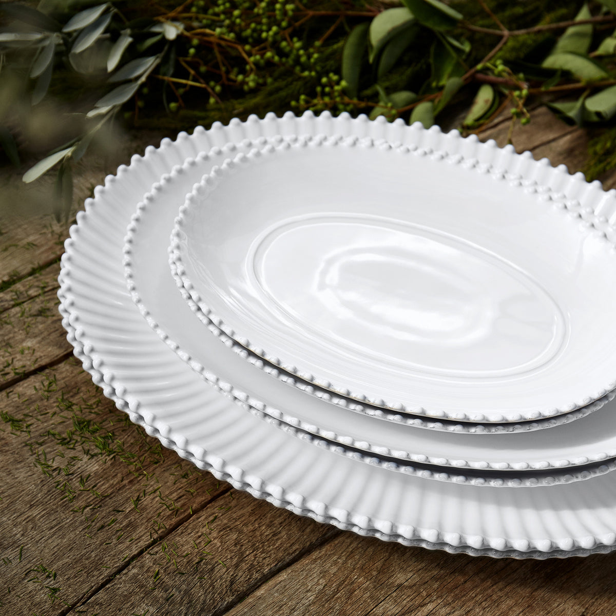 Pearl Collection Oval Platter 16" in White