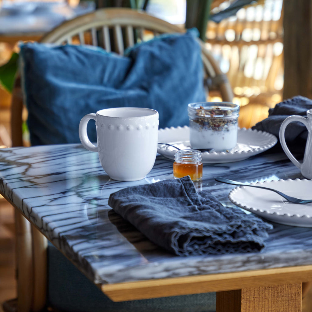 Pearl Collection Mugs in White, Set of 6