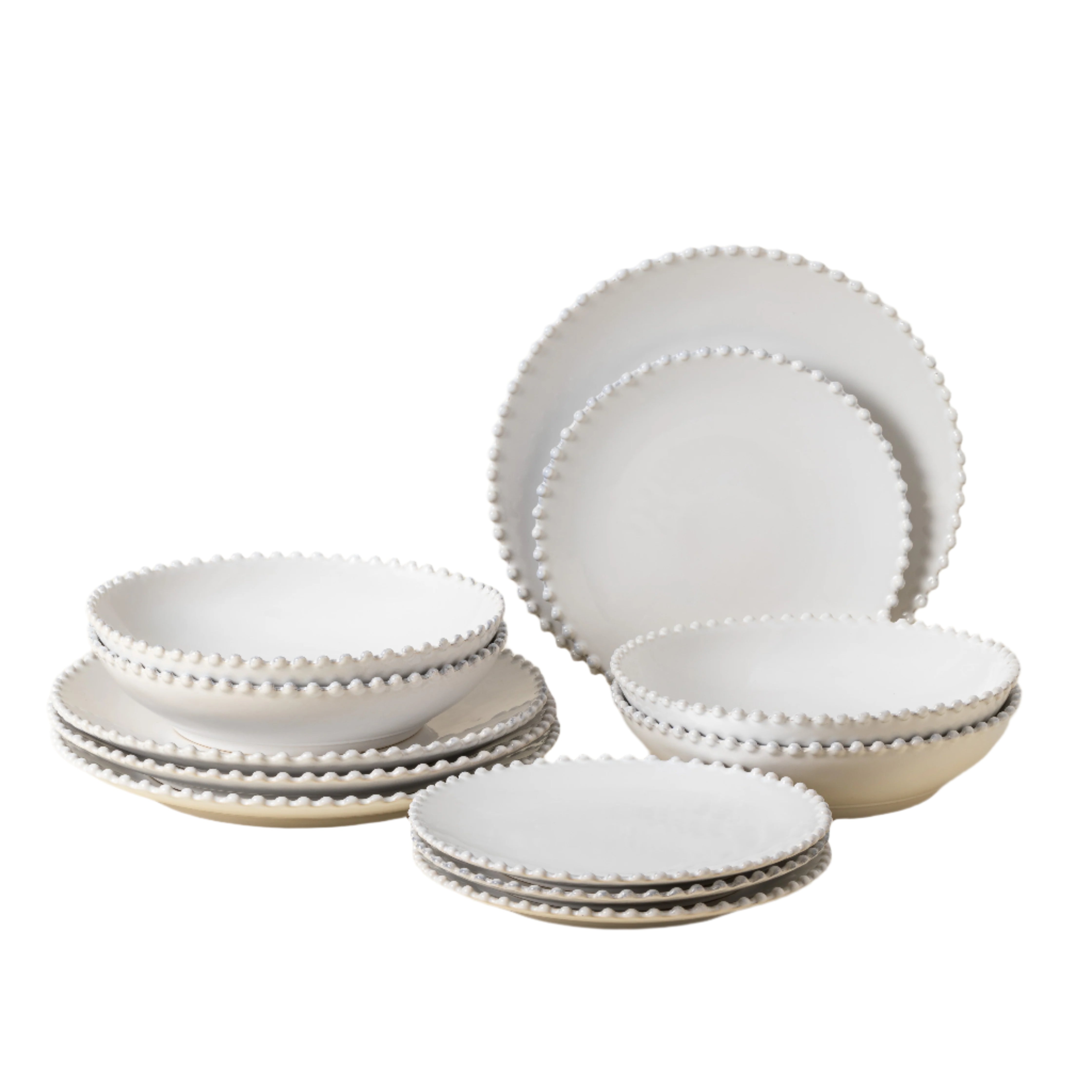 Pearl Collection 12-pc Place Setting with Pasta Bowl in White