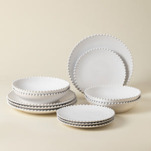 Pearl Collection 12-pc Place Setting with Pasta Bowl in White
