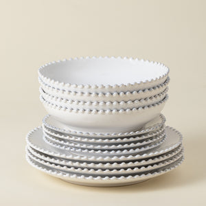 Pearl Collection 12-pc Place Setting with Pasta Bowl in White