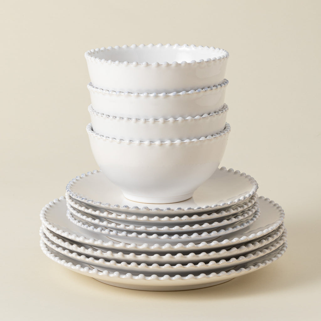 Pearl Collection 12-pc Place Setting with Cereal Bowl in White